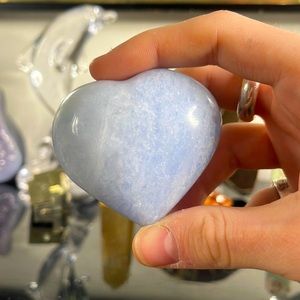 Blue calcite heart